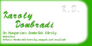 karoly dombradi business card