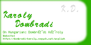 karoly dombradi business card